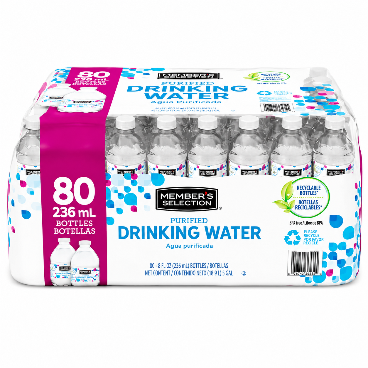 Agua Purificada 80 Unidades / 236 mL / 8 oz